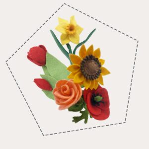 Virágcsokor gyapjú filc figura letölthető szabásminták csomagban